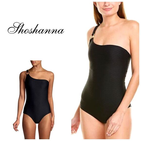 New. Shoshanna one shoulder textured tummy control swimsuit. Normally $220. Sz8￼ - Picture 1 of 6